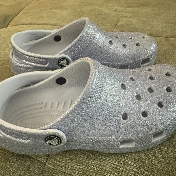 Lavender Sparkle Crocs Youth Size 3 - Picture 3 of 3